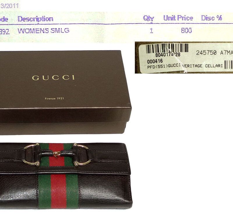 Gucci 245750 Brown Calf Heritage Cellari Continental Wallet with Horsebit and Web detail -0