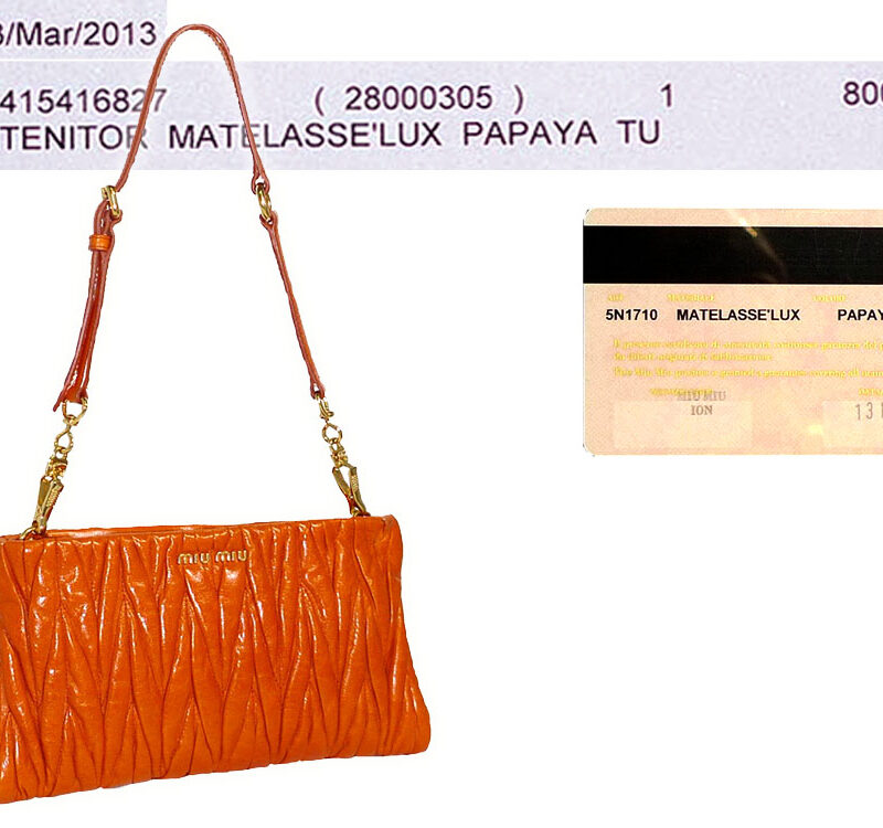 Miu Miu Papaya Matelasse Lux Clutch/ Pouch-0