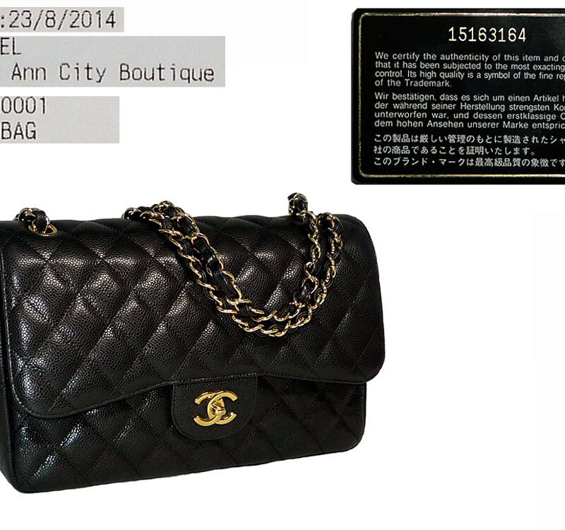Chanel 15163164 Black Caviar Jumbo Timeless Classic Double Flap Gold Hardware-0