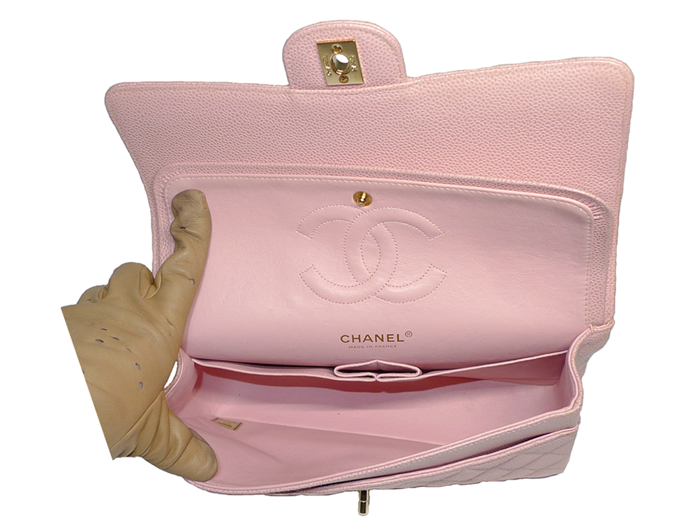 Chanel 8656600 Pink Caviar Medium Flap Gold Hardware-31169