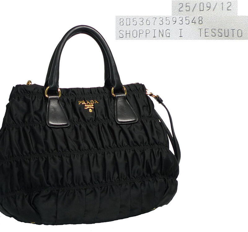 Prada BN1792 Black (Vela ) Nylon Tessuto Gaufre Open-Top Tote-0