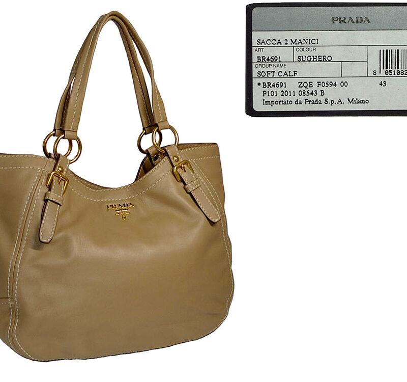 Prada BR4691 Sughero Soft Calf Shopping Hobo Bag-0