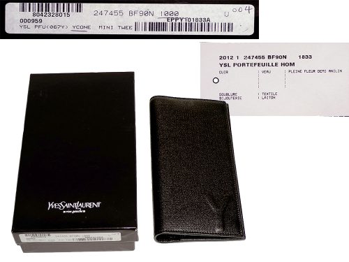 Yves Saint Laurent 247455 Y Cone Mini Tweed Long Bifold Wallet -0