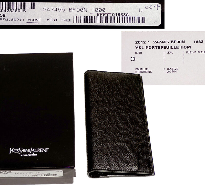 Yves Saint Laurent 247455 Y Cone Mini Tweed Long Bifold Wallet -0