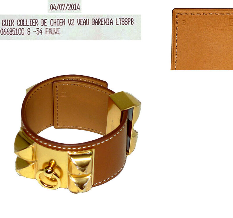 Hermes Collier De Chien CDC Barenia Fauve Leather Gold Hardware R Stamp S Size-0