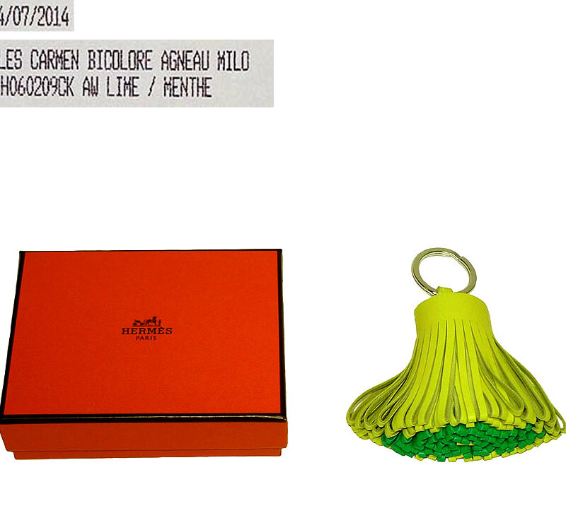 Hermes Carmen Lime/ Menthe Key Chain / Bag Charm-0