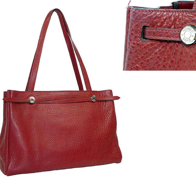 Hermes Vintage Prune Clemence Document Tote -0