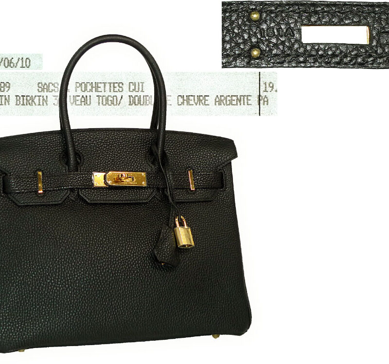Hermes Birkin 30 Blakc Togo N Stamp Gold Hardware-0