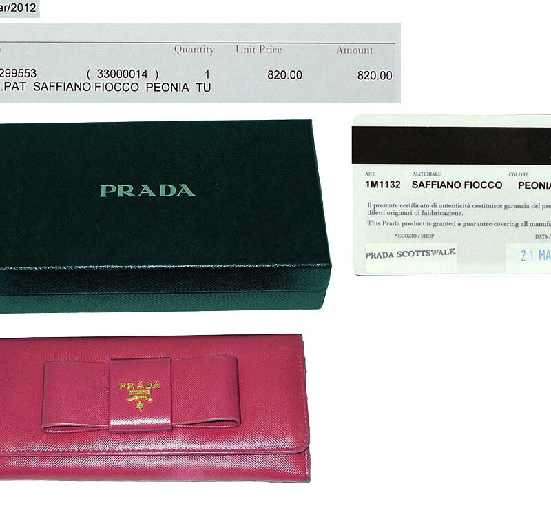 Prada 1M1132 Saffiano Fiocco Peonia Bow Long Wallet-0