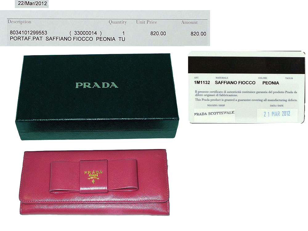 Prada 1M1132 Saffiano Fiocco Peonia Bow Long Wallet-0