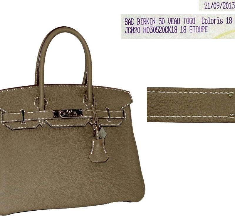 Hermes Birkin 30 Etope Togo Q Stamp in Palladium Hardware-0