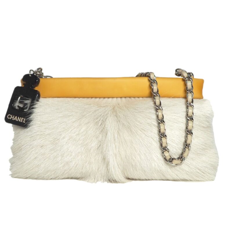 Chanel Limited Winter Collection in Pony Fur Clutch w Detachable Shoulder Chain-0