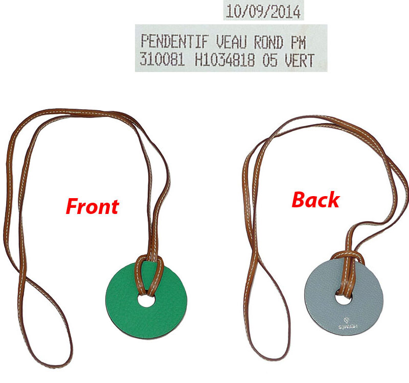 Hermes Leather Pendant Round PM in Duo- color Bag Charm-0