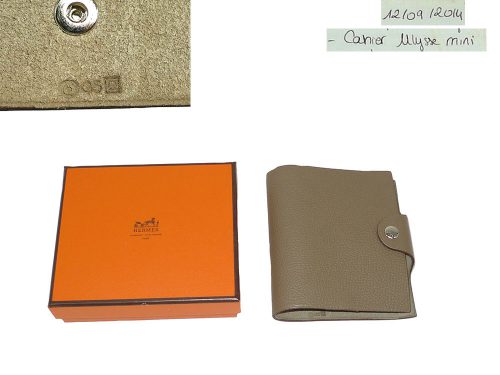 Hermes Cahier Ulysse Mini in Etoupe Color Agenda Cover -0