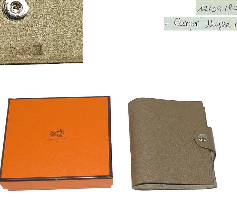 Hermes Cahier Ulysse Mini in Etoupe Color Agenda Cover -0