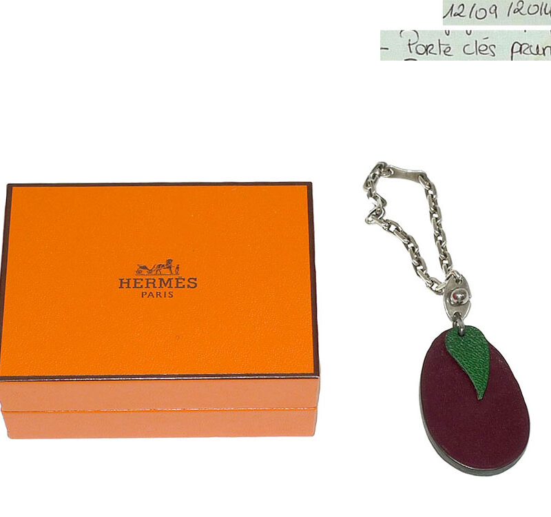 Hermes Porte Cles Prune/ Eggplant Bag Charm/ Key Holders-0