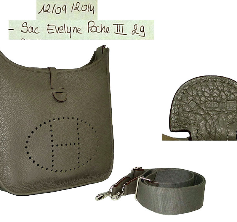 Hermes Evelyne PM III 29 Clemence Etain R Stamp Unisex Messenger Bag-0