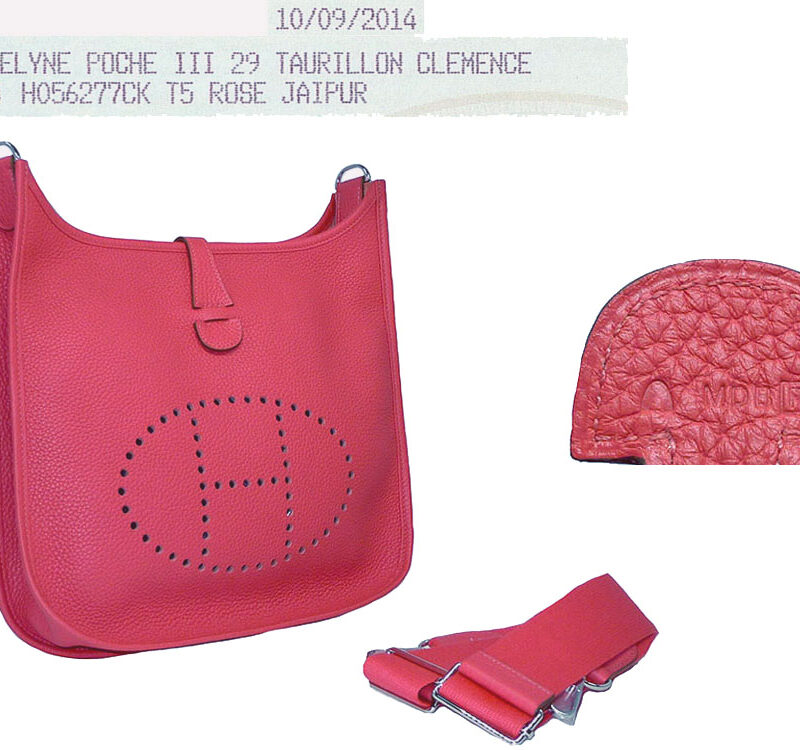 Hermes Evelyne PM III 29 Clemence Rose Jaipur R Stamp Messenger Bag-0