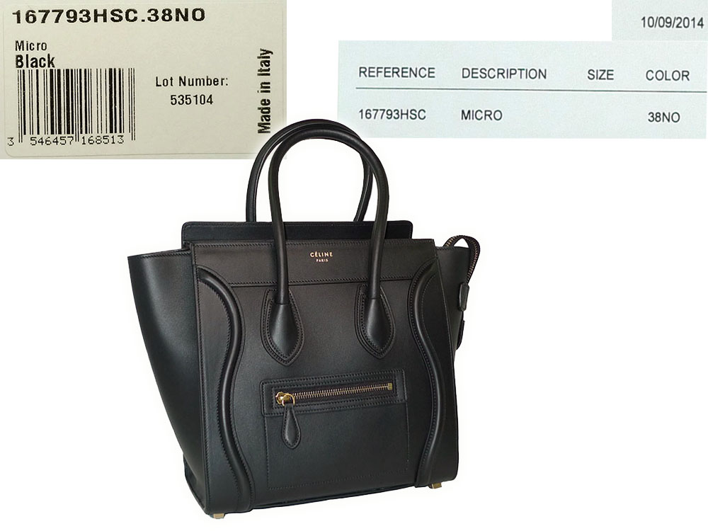 Celine 167793HSC.38NO Black Micro Luggage Tote-0