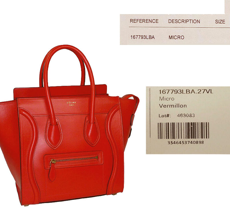 Celine 167793LBA.27VL Vermillon/ Red Micro Luggage Tote-0