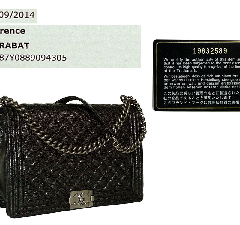 Chanel A67087Y 14C 19855998 Black Caviar 30cm Large Boy Chanel Flap Bag in Mat Ruthenium Hardware-0