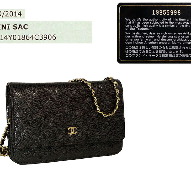 Chanel 19855998 Black Caviar Wallet on Chain with Gold Hardware-0