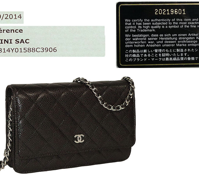 Chanel 20219601 Black Caviar Wallet on Chain with Silver Hardware-0