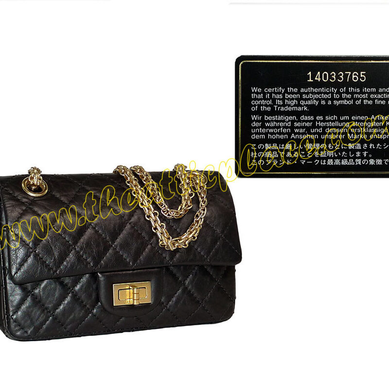 Chanel Rare 13C 14033765 Black Reissue 2.55 Age Calf Mini Flap 224 Gold Hardware-0