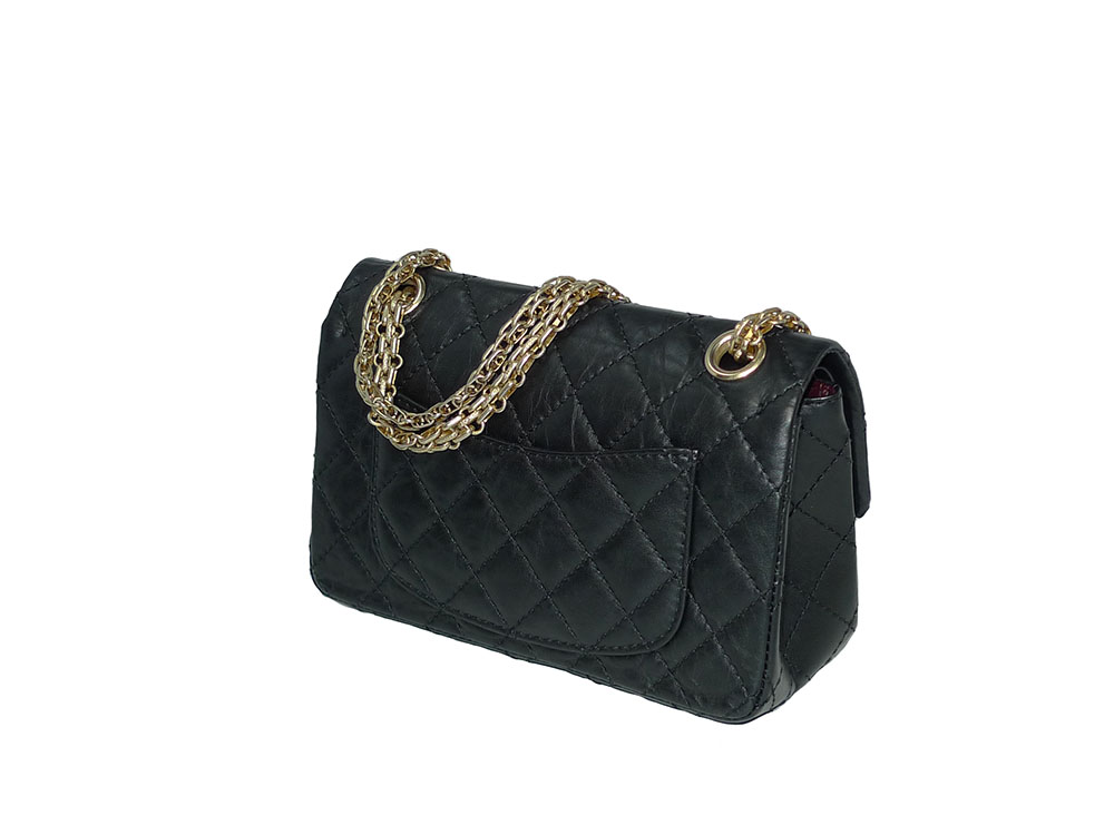 Chanel Rare 13C 14033765 Black Reissue 2.55 Age Calf Mini Flap 224 Gold Hardware-32143