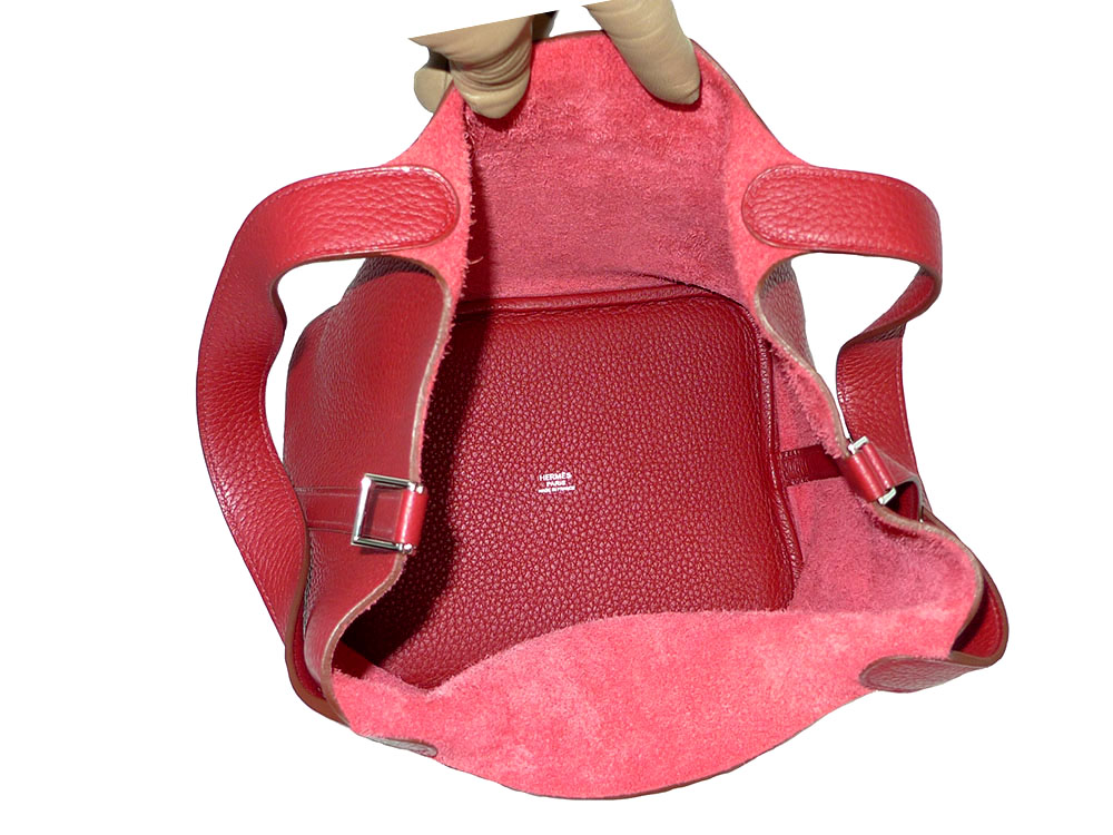 Hermes Picotin Lock 22 Clemence Rouge Garance R Stamp PHW-32224