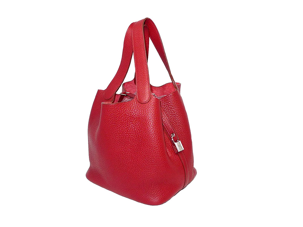 Hermes Picotin Lock 22 Clemence Rouge Garance R Stamp PHW-32223
