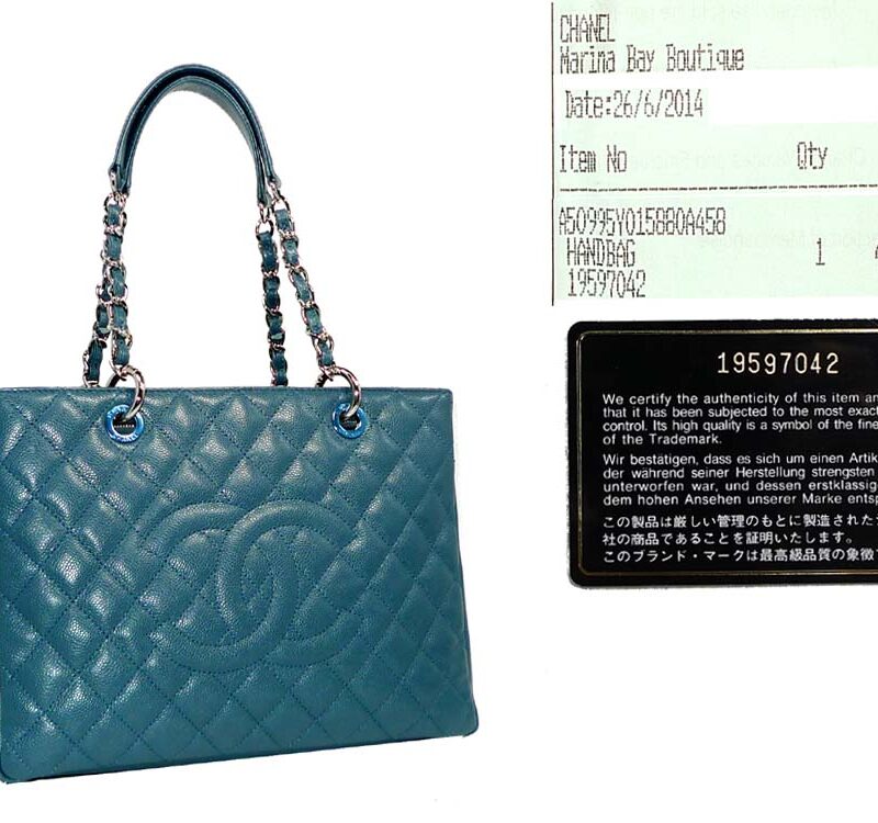 Chanel 19597042 Blue Caviar 14A A509954 30cm Silver Hardware Grand Shopping Tote -0