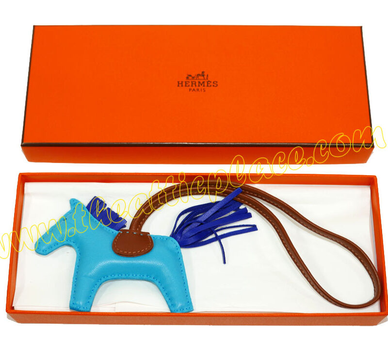 Hermes Rodeo PM Bleu Azteque/ Bleu Electric/ Fauve Bag Charm-0
