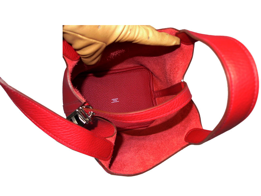 Hermes Picotin PM Rouge Garang in 'P' Stamp Clemence Leather-32414