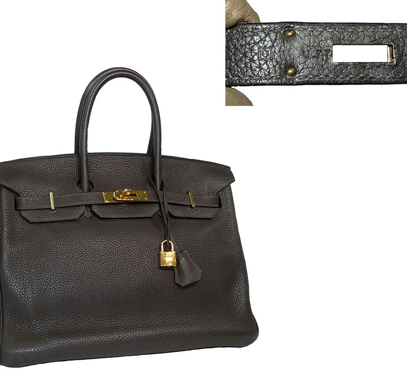 Hermes Birkin 35 O Stamp Ebene Togo Gold Hardware-0