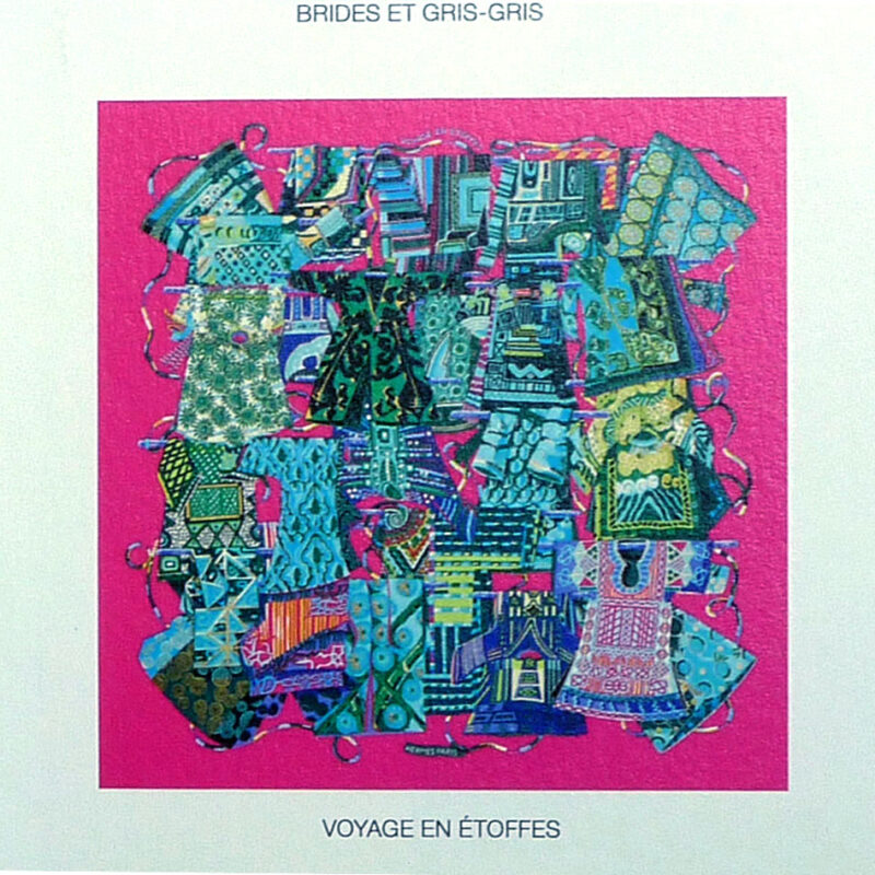 Hermes 90cm Rose Indien/ Vert/ Violet Scarf-33234