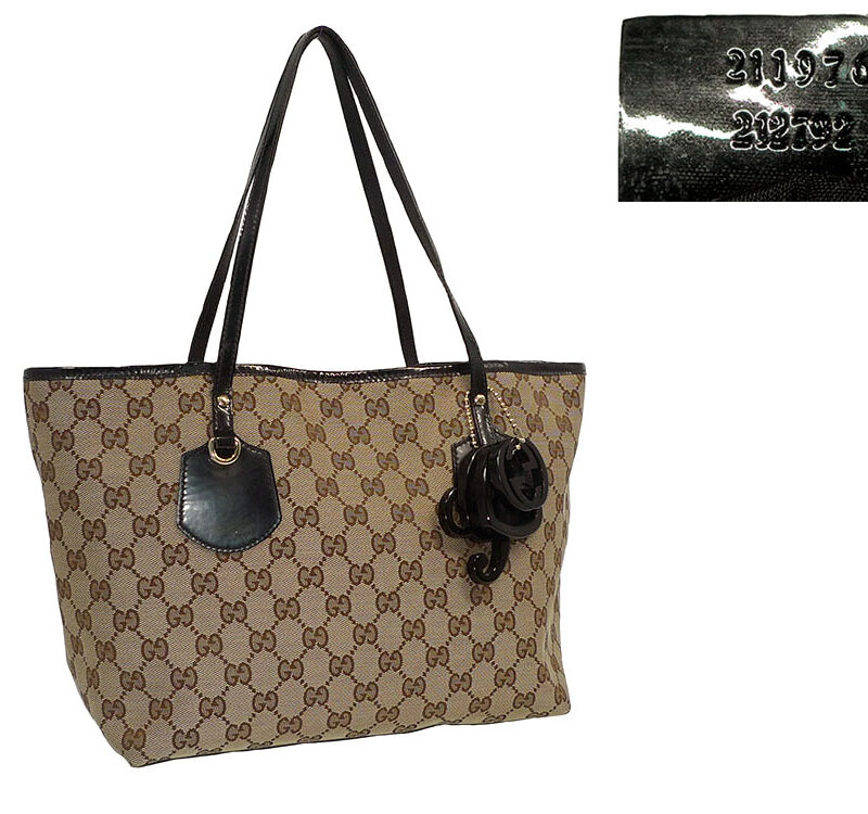 Gucci 211976 Black Patent GG Jolie Small Tote-0