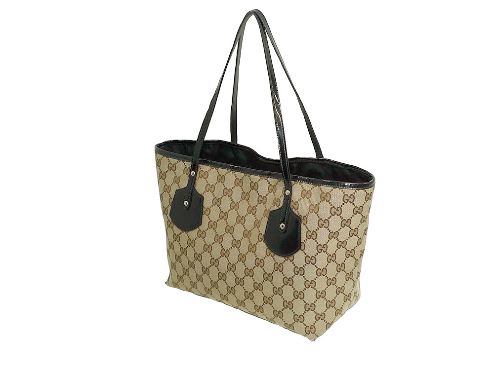 Gucci 211976 Black Patent GG Jolie Small Tote-32696