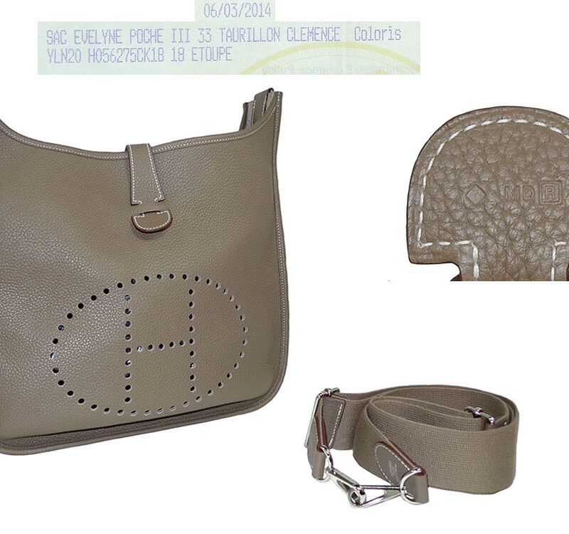 Hermes Evelyne III 33cm Etoupe R Stamp Messenger Bag-0