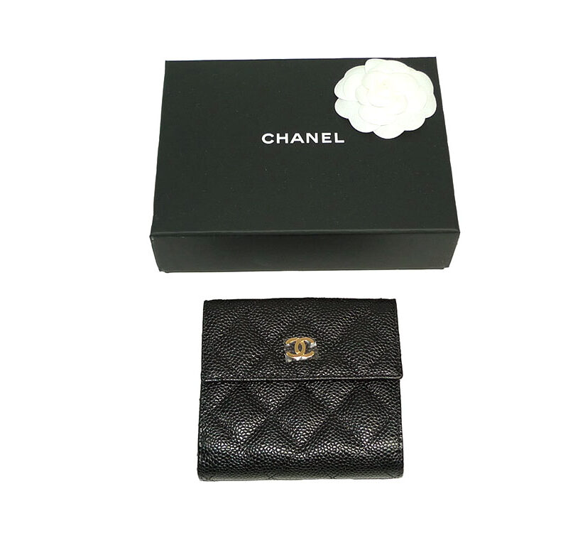 Chanel 19491680 Black Caviar Gold Hardware Small Wallet-0