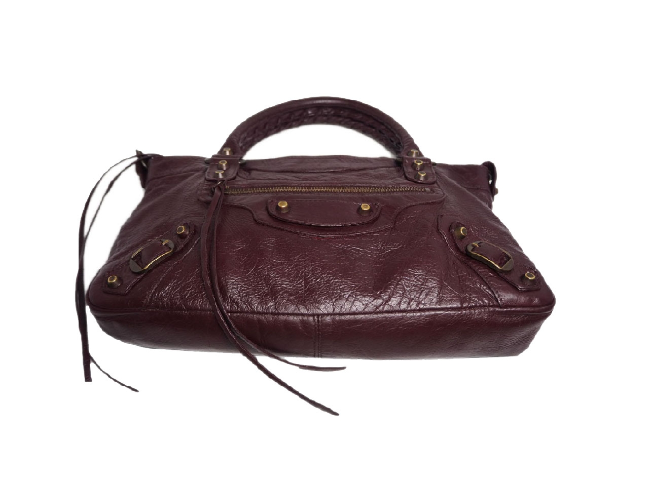 Balenciaga 103208 Burgundy Classic Motocycle Lambskin "The First" Bag-36954