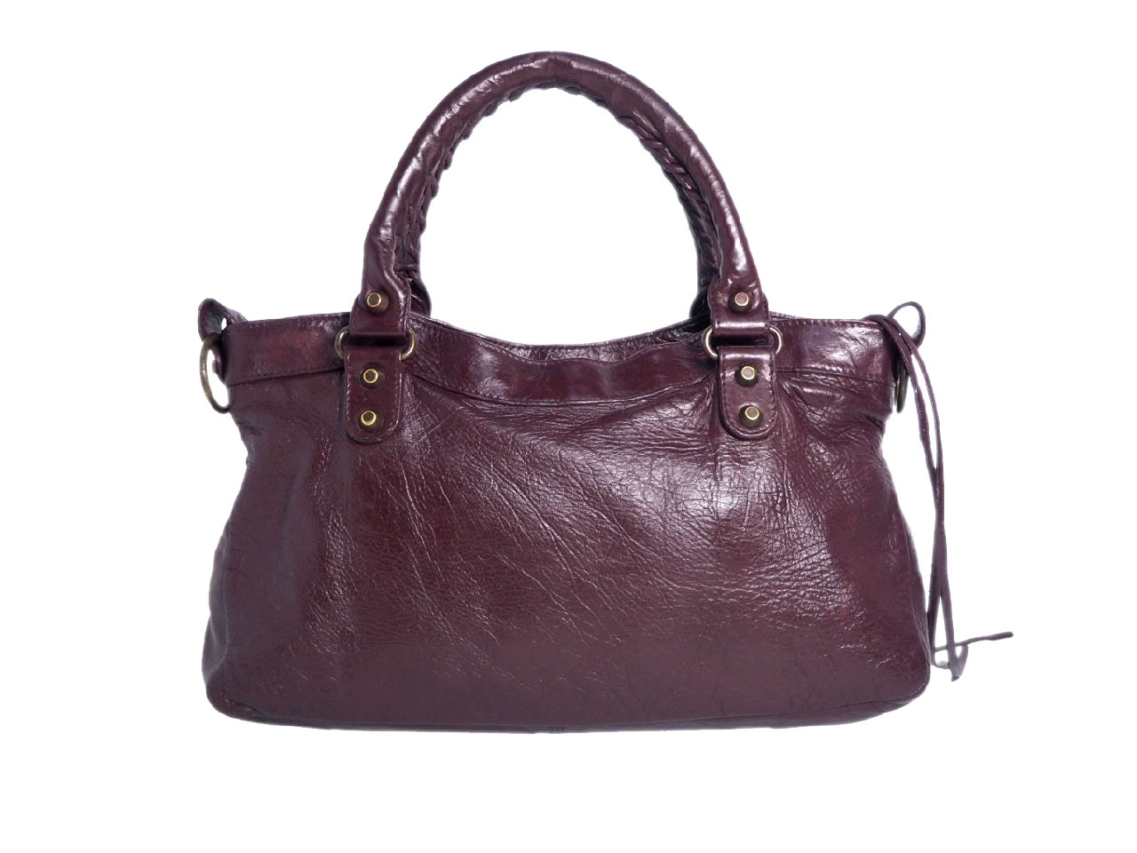 Balenciaga 103208 Burgundy Classic Motocycle Lambskin "The First" Bag-36956