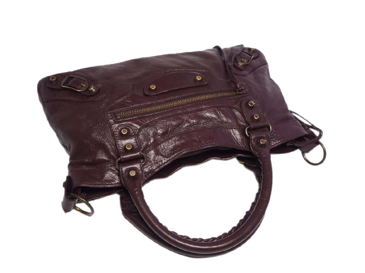 Balenciaga 103208 Burgundy Classic Motocycle Lambskin "The First" Bag-36959