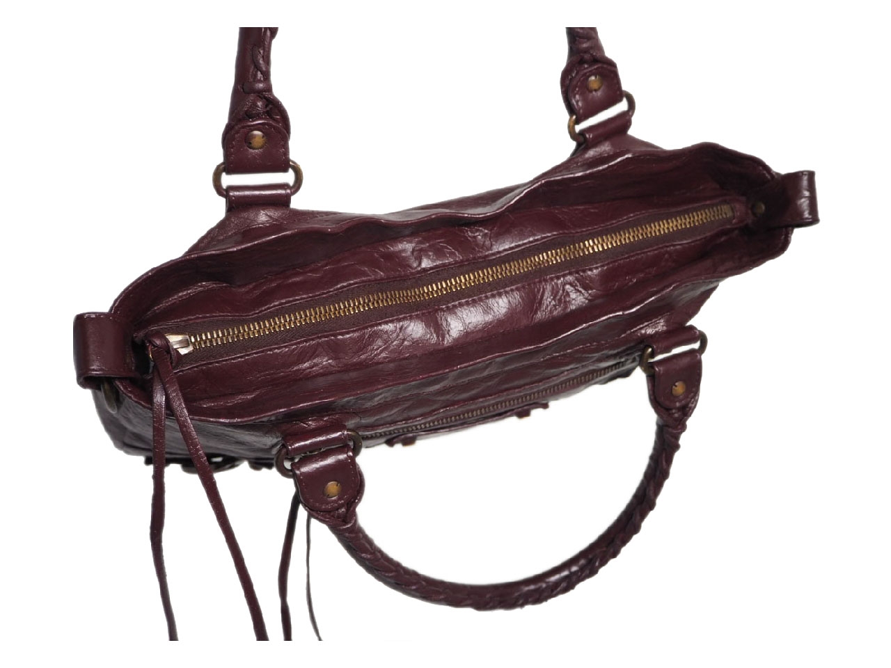 Balenciaga 103208 Burgundy Classic Motocycle Lambskin "The First" Bag-36960