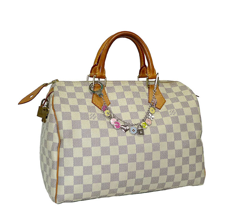 Louis Vuitton N41533 Damier Azur Speedy 30 with Charm-0