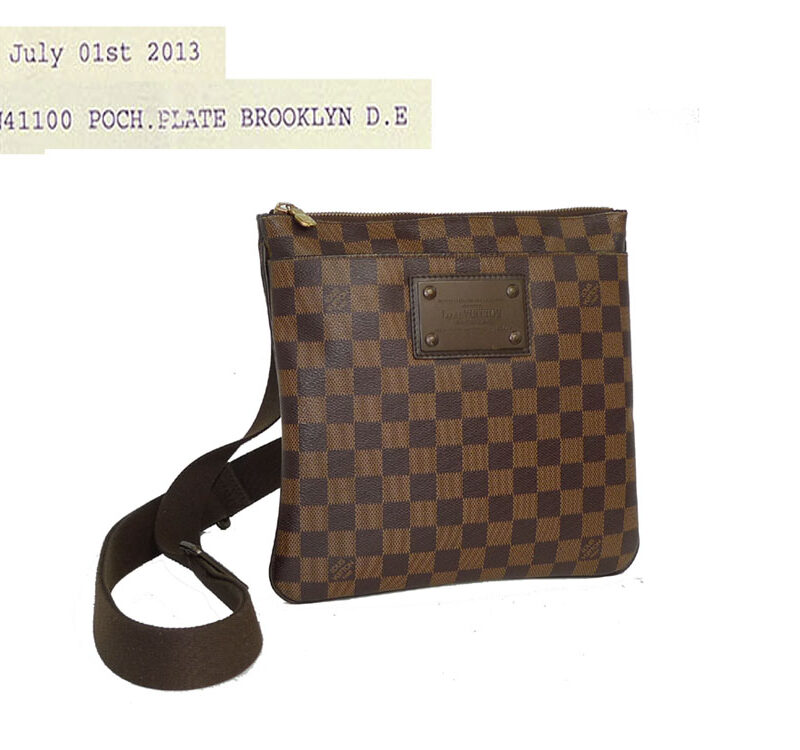Louis Vuitton Damier Canvas N41100 Pochette Plate Brooklyn Messenger bag-0
