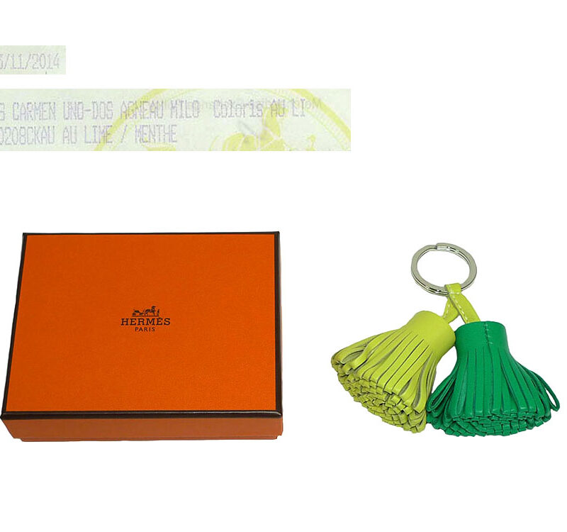 Hermes Carmen Duo Lime/ Menthe Key Holder-0