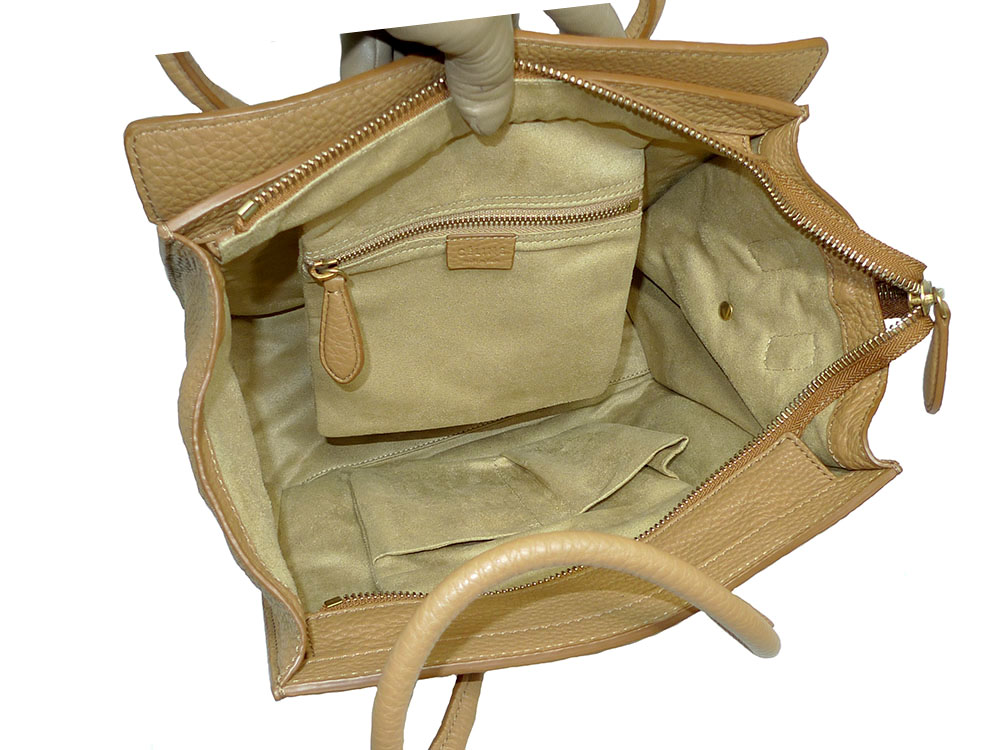 Celine 167793GFL Micro Luggage Camel Leather-33046
