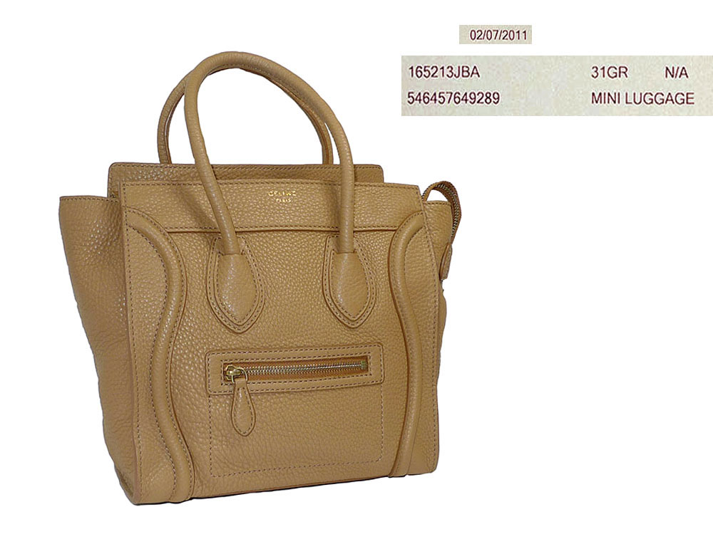 Celine 167793GFL Micro Luggage Camel Leather-0