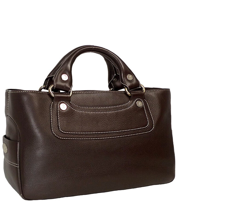 Celine Dark Brown Calf Leather Boogie Tote-0